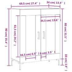 Petromila vidaXL Komoda sivý dub sonoma 69,5x34x90 cm kompozitné drevo