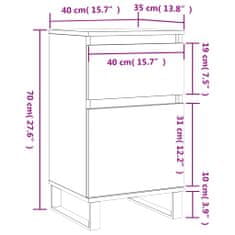 Petromila vidaXL Komoda vysoký lesk biela 40x35x70 cm kompozitné drevo