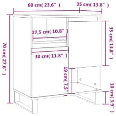 Petromila vidaXL Komoda vysoký lesk biela 60x35x70 cm spracované drevo