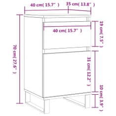 Petromila vidaXL Komoda dymový dub 40x35x70 cm kompozitné drevo