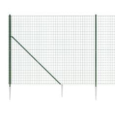 Vidaxl Drôtený plot s kotviacimi hrotmi zelený 1,8x25 m