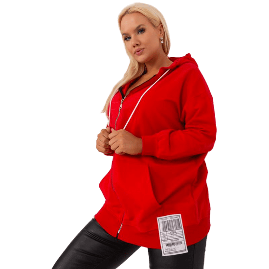 RELEVANCE Dámska plus size blúzka s vreckami JULIA červená RV-BL-7975.23P_399495 Univerzalne