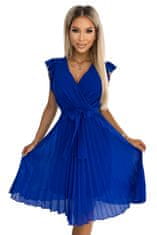 Numoco Dámske kvetované šaty Polina kráľovsky modrá XL