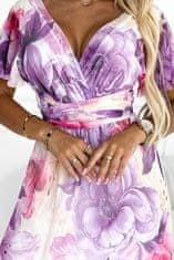 Numoco Dámske kvetované šaty Cinzia ružovo-fialová Universal