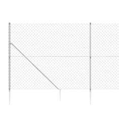 Vidaxl Drôtený plot s kotviacimi hrotmi, strieborný 1,8x10 m