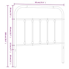 Vidaxl Kovové čelo postele čierne 90 cm