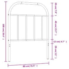 Vidaxl Kovové čelo postele biele 75 cm