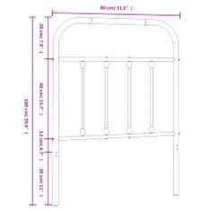 Vidaxl Kovové čelo postele čierne 75 cm