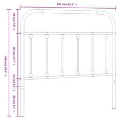 Vidaxl Kovové čelo postele čierne 100 cm