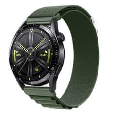 BStrap Nylon Loop remienok na Huawei Watch GT/GT2 46mm, green
