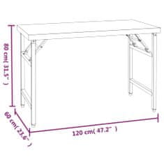 Vidaxl Kuchynský pracovný stôl s policou 120x60x145 cm nehrdzav. oceľ