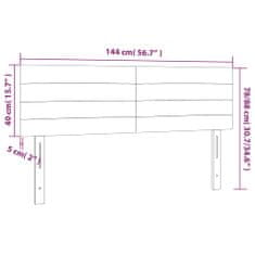 Vidaxl Čelá postele bledosivé 72x5x78/88 cm látka