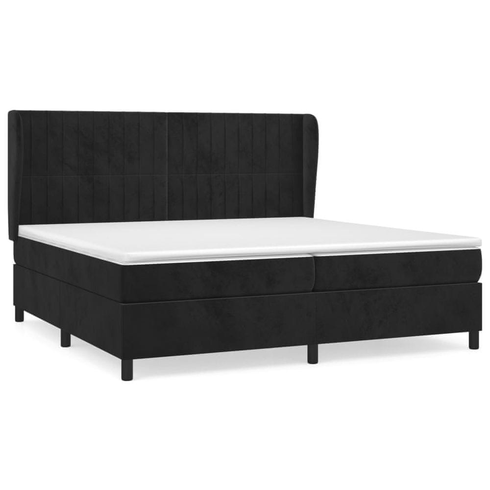 Vidaxl Posteľný rám boxspring s matracom čierny 200x200 cm zamat