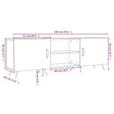 Vidaxl TV skrinka betónovosivá 150x30x50 cm kompozitné drevo