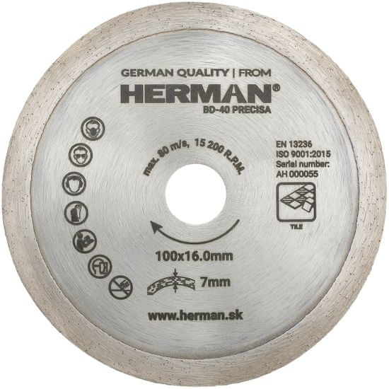 HERMAN Diamantový kotúč BD-40 Precisa 100x16,0mm | H=7,0mm