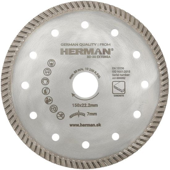 HERMAN Diamantový kotúč BD-30 Extensa 150x22,2mm | H=7mm