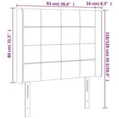 Vidaxl Čelo postele s LED krémové 93x16x118/128 cm látka