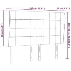 Vidaxl Čelo postele so záhybmi tmavozelený 147x23x118/128 cm zamat