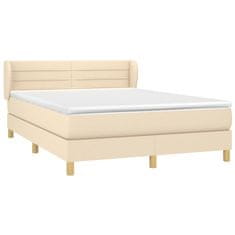 Petromila vidaXL Boxspring posteľ s matracom krémový 140x190 cm látka