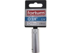 Fortum Hlavica nástrčná predĺžená 1/4", 13mm, L 50mm