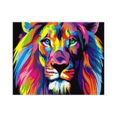 PIPPER. Maľovanie podľa čísiel "Farebný lev" 50x40 cm, plátno vypnuté na ráme
