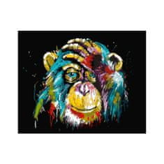 PIPPER. Maľovanie podľa čísiel "Farebná opica" 50x40 cm, plátno vypnuté na ráme