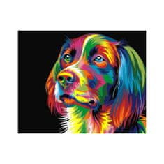 PIPPER. Maľovanie podľa čísiel "Farebný pes" 50x40 cm, plátno vypnuté na ráme