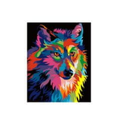 PIPPER. Maľovanie podľa čísiel "Farebný vlk" 50x40 cm, plátno vypnuté na ráme