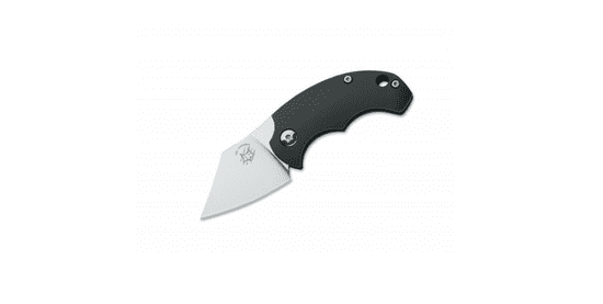 Fox Knives FX-519 Drago Piemontes malý vreckový nôž 4,5 cm, čierna, G10, bez poistky, kožené puzdro