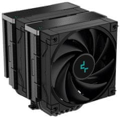 DEEPCOOL chladič AK620 Zero Dark / 2x120mm fan / 6x heatpipes / pre Intel aj AMD / komplet čierny