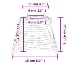 Vidaxl Tienidlo na stropnú lampu biele Ø15x12 cm prútené