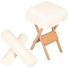 Timeless Tools Skladacia stolička k masážnemu lôžku s 2 kusovou sadou masérskych valcov