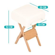 Timeless Tools Skladacia stolička k masážnemu lôžku s 2 kusovou sadou masérskych valcov