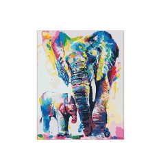 PIPPER. Maľovanie podľa čísiel "Farebné slony" 50x40 cm, plátno vypnuté na ráme