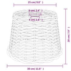 Vidaxl Tienidlo na stropnú lampu hnedé Ø30x20 cm prútené