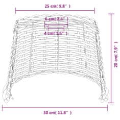 Vidaxl Tienidlo na stropnú lampu hnedé Ø30x20 cm prútené