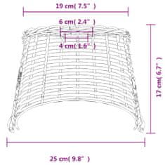 Vidaxl Tienidlo na stropnú lampu biele Ø25x17 cm prútené