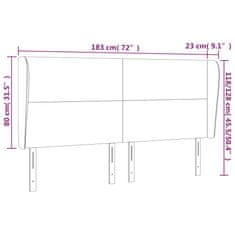 Vidaxl Čelo postele so záhybmi kapučínové 183x23x118/128 cm umelá koža