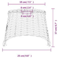 Vidaxl Tienidlo na stropnú lampu hnedé Ø25x17 cm prútené