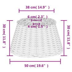 Vidaxl Tienidlo na lampu biele Ø50x30 cm prútené