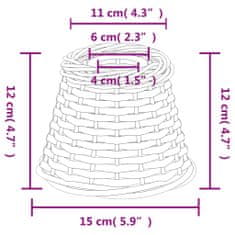 Vidaxl Tienidlo na lampu hnedé Ø15x12 cm prútené