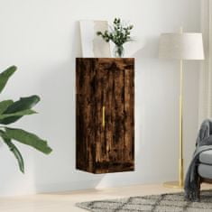 Vidaxl Nástenná skrinka, tmavý dub 34,5x34x90 cm, kompozitné drevo