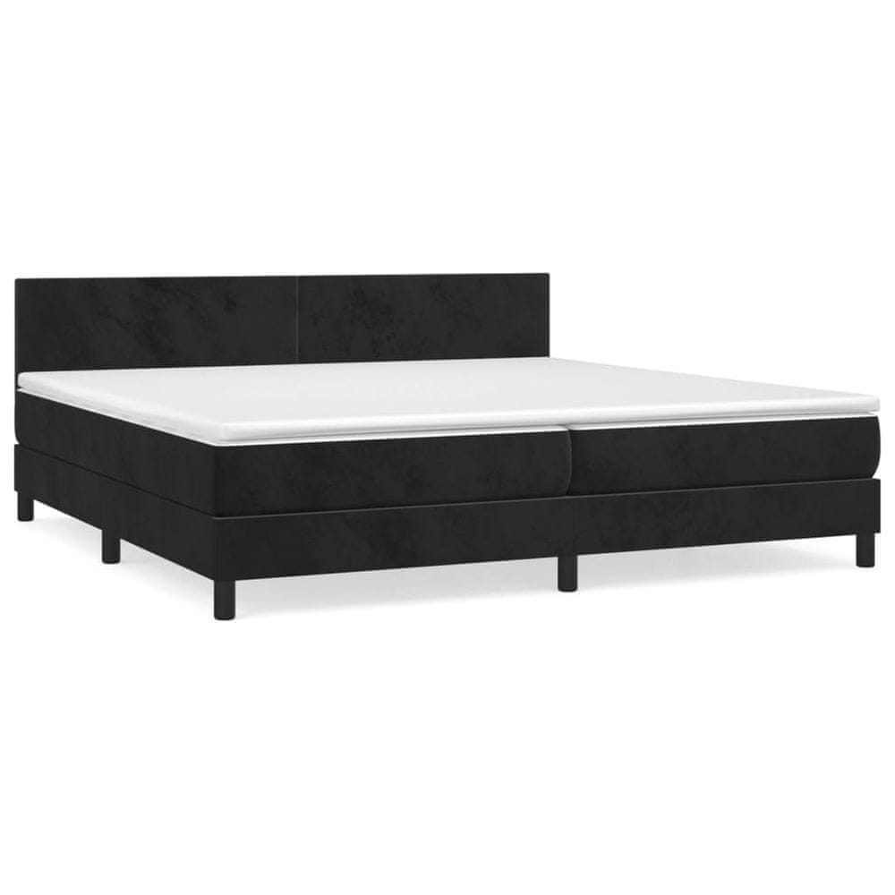 Vidaxl Posteľný rám boxspring s matracom čierny 200x200 cm zamat