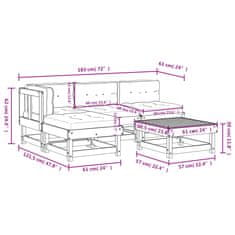 Vidaxl 5-dielna záhradná sedacia súprava s vankúšmi biela teak