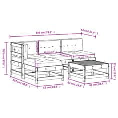 Vidaxl 5-dielna záhradná sedacia súprava s vankúšmi sivá masív