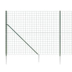 Vidaxl Drôtený plot s kotviacimi hrotmi zelený 2,2x25 m
