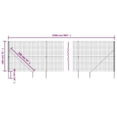 Vidaxl Drôtený plot s kotviacimi hrotmi zelený 1,8x25 m