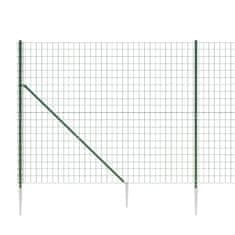 Vidaxl Drôtený plot s kotviacimi hrotmi zelený 1,8x25 m