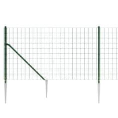 Vidaxl Drôtený plot s kotviacimi hrotmi zelený 0,8x10 m