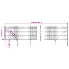 Vidaxl Drôtený plot s kotviacimi hrotmi zelený 1,1x25 m